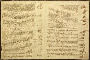 A page from the Codex Leicester, 1508-12